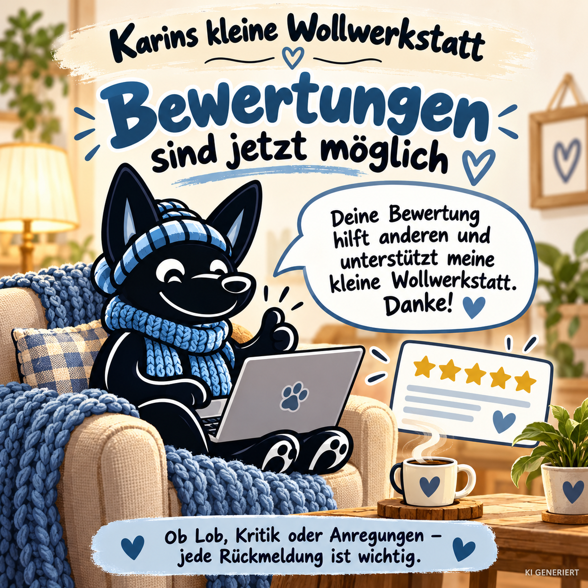 Bewertungen – warum sie für Karins kleine Wollwerkstatt so wichtig sind
