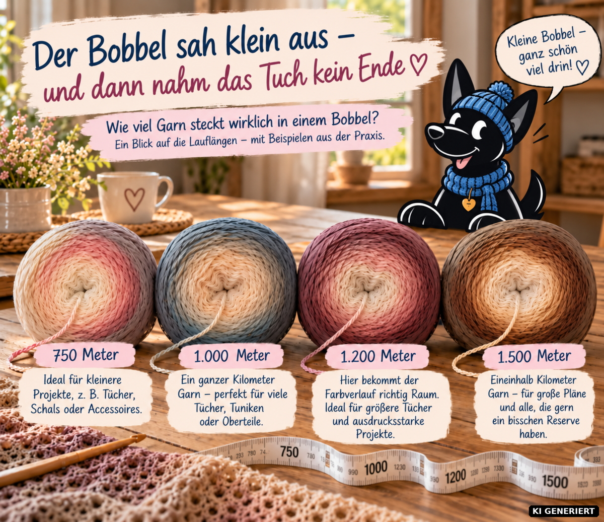 Der Bobbel sah klein aus – und dann nahm das Tuch kein Ende 🧶