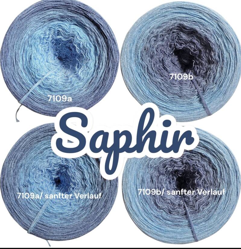 Edelsteine - Saphir - 7109 - Bobbel mit Farbverlauf - 3, 4 oder 5 Fäden, auch als Pullover- oder Decken Set