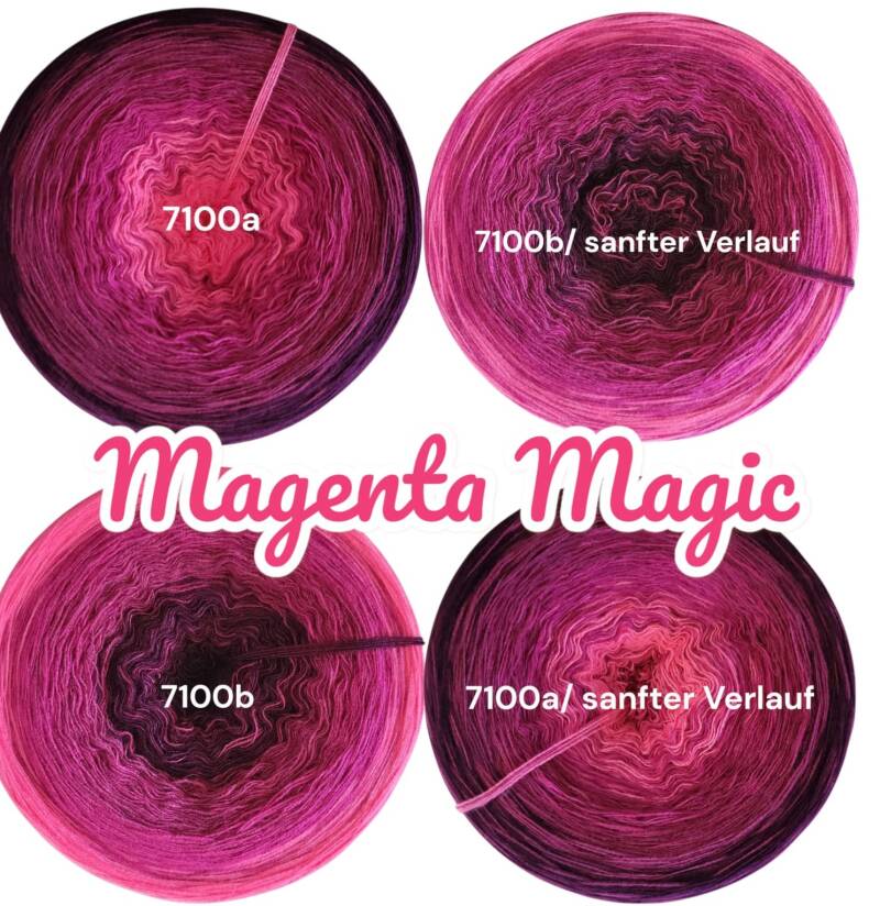 Magenta Magic - 7100 - Bobbel mit Farbverlauf - 3, 4 oder 5 Fäden, auch als Pullover- oder Decken Set