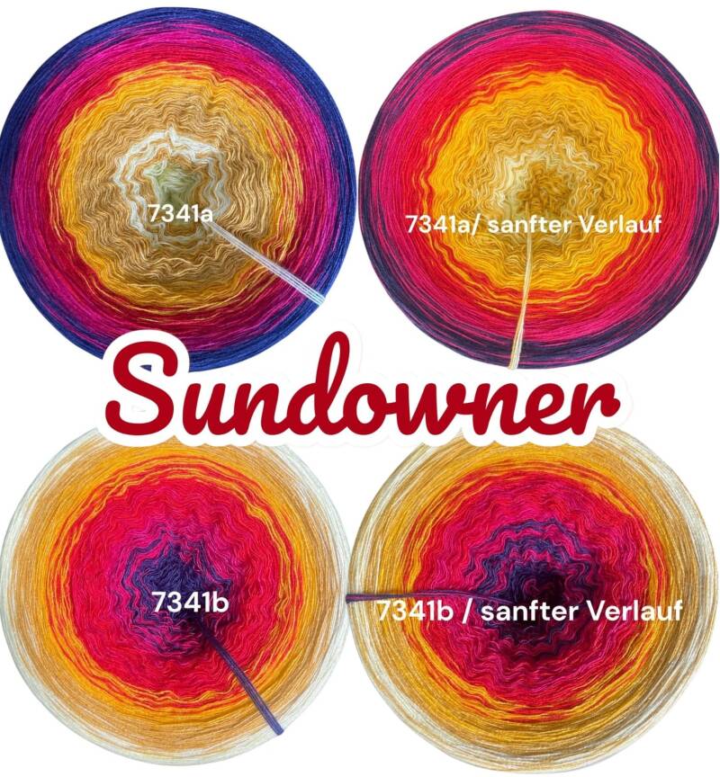 Sundowner - 7341 - Bobbel mit Farbverlauf - 3, 4 oder 5 Fäden, auch als Pullover- oder Decken Set