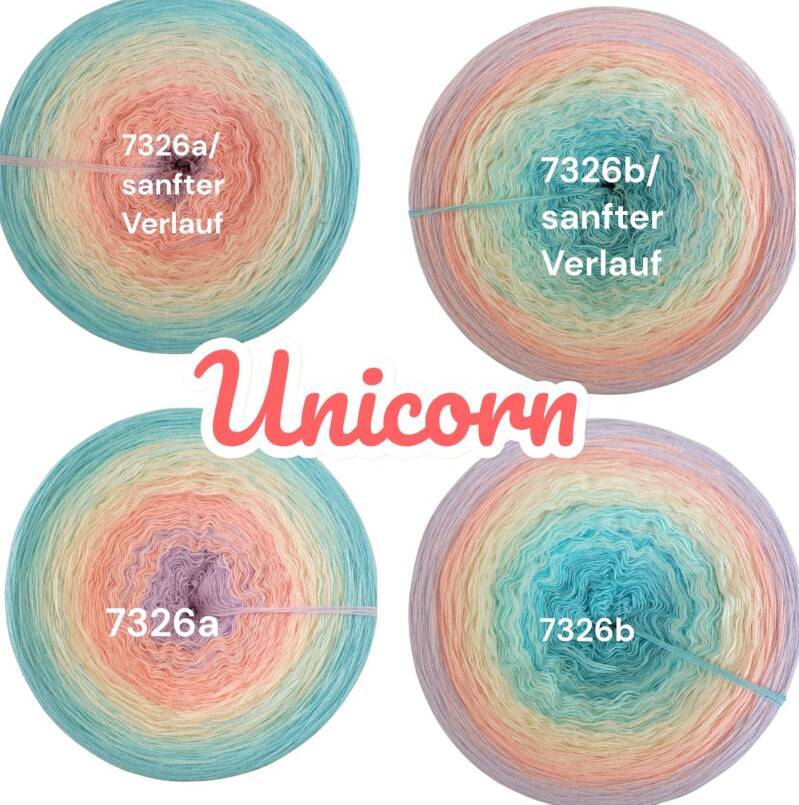 Fantasy & Zauberwelten - Unicorn - 7326 - Bobbel mit Farbverlauf - 3, 4 oder 5 Fäden, auch als Pullover- oder Decken Set