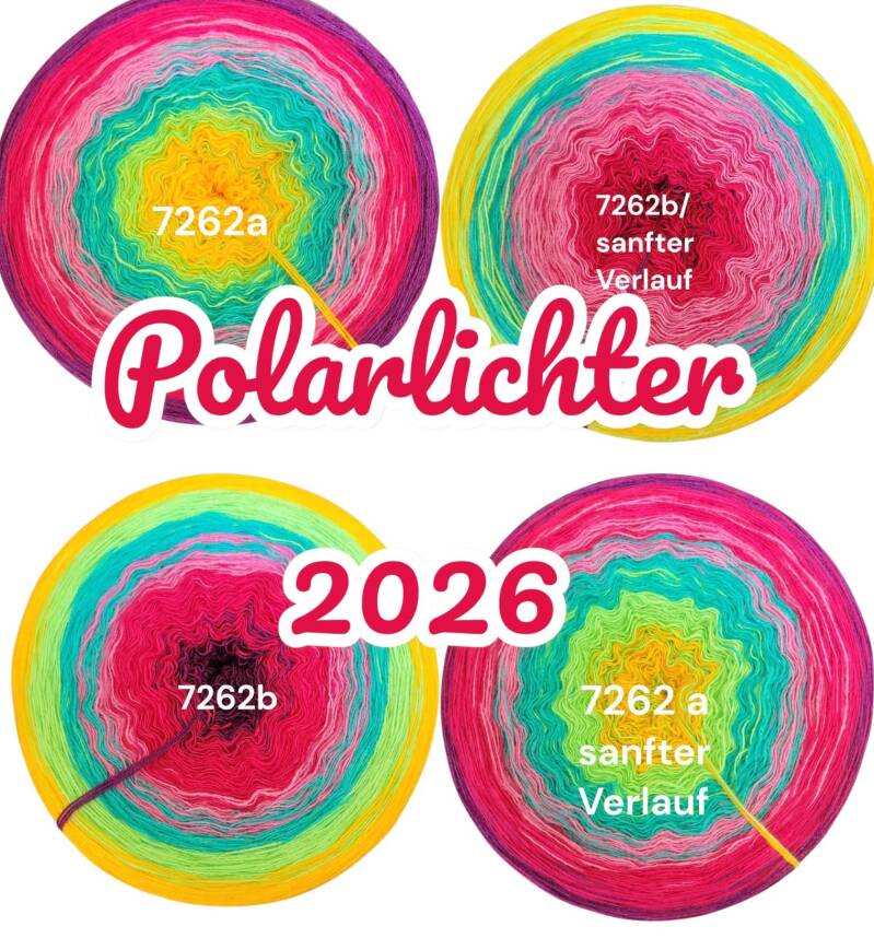 Polarlicht - Polarlichter 2026 - 7262 - Bobbel mit Farbverlauf - 3, 4 oder 5 Fäden, auch als Pullover- oder Decken Set