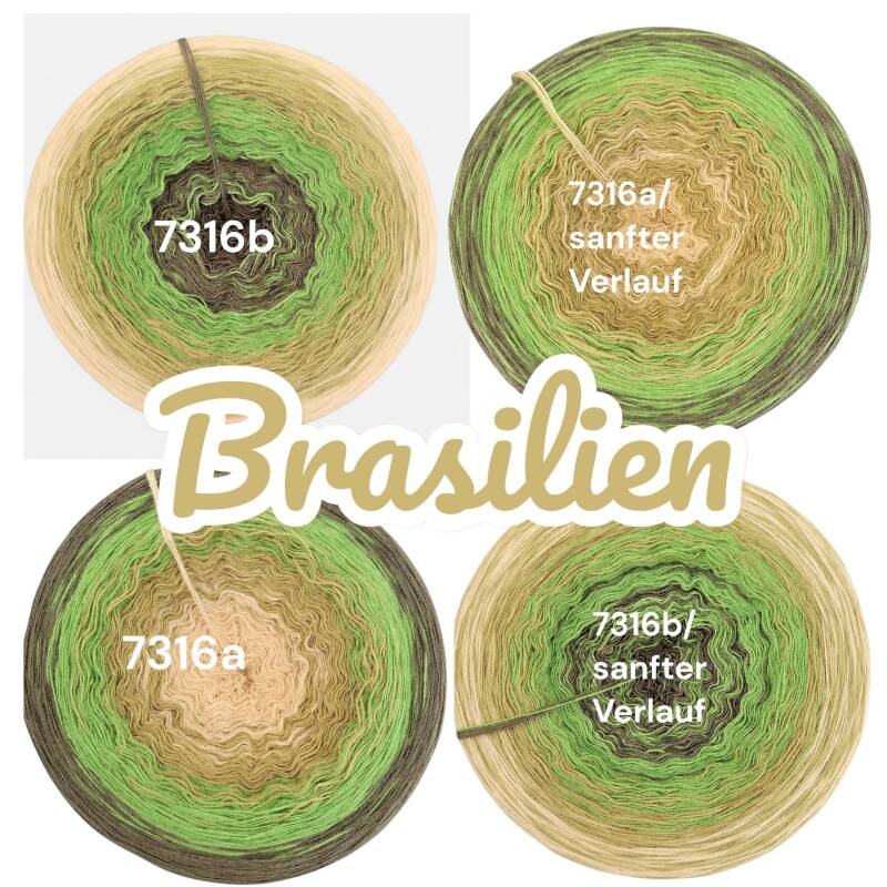 Inseln / Urlaub / Reiseorte - Brasilien - 7316 - Bobbel mit Farbverlauf - 3, 4 oder 5 Fäden, auch als Pullover- oder Decken Set