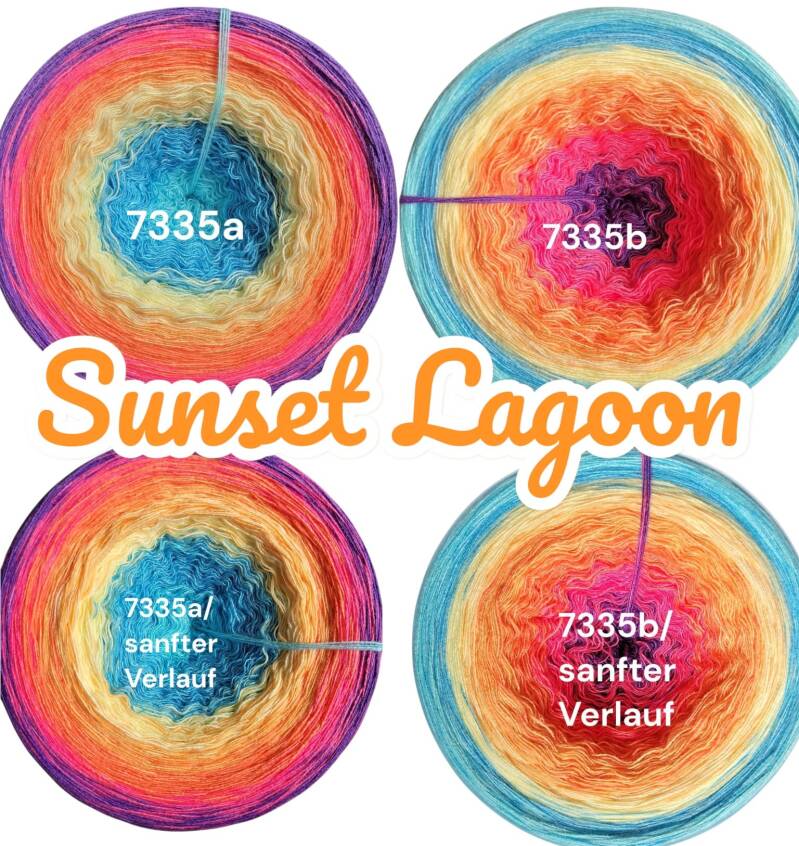 Sunset - Sunset Lagoon - 7335 - Bobbel mit Farbverlauf - 3, 4 oder 5 Fäden, auch als Pullover- oder Decken Set