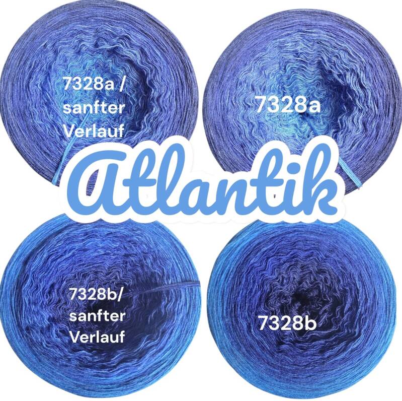Küste & Meer - Atlantik - 7328 - Bobbel mit Farbverlauf - 3, 4 oder 5 Fäden, auch als Pullover- oder Decken Set