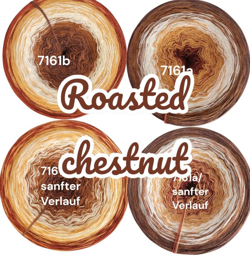 Herbstfeuer - Roasted Chestnut - 7161  - Bobbel mit Farbverlauf - 3, 4 oder 5 Fäden, auch als Pullover- oder Decken Set