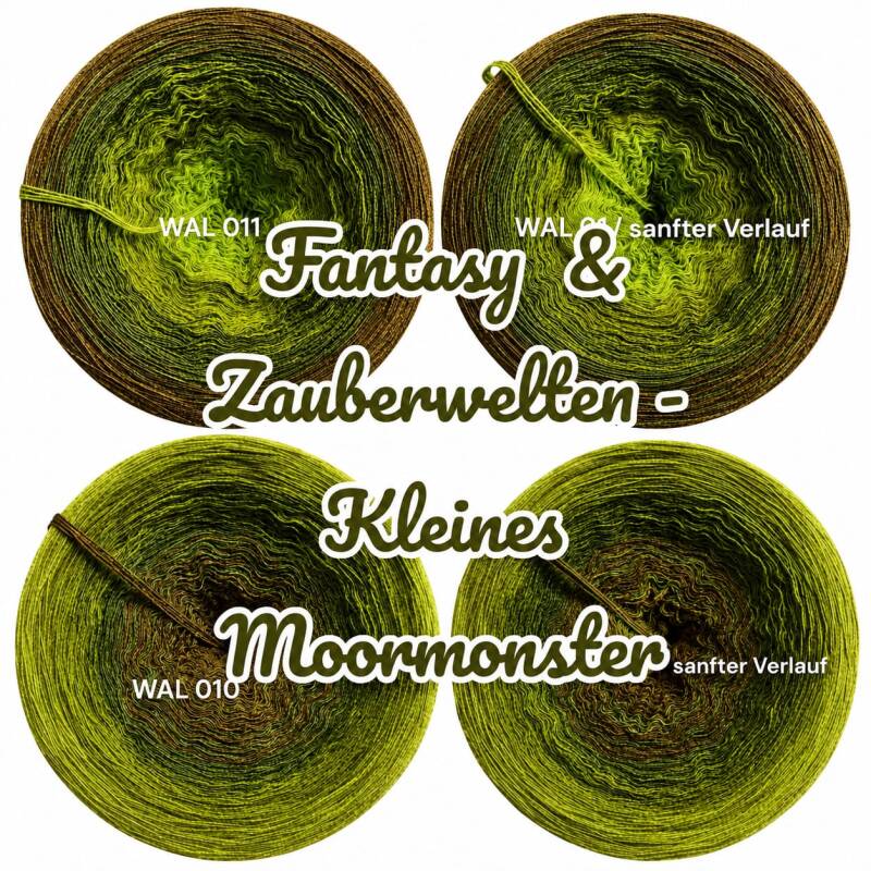 Fantasy & Zauberwelten - Kleines Moormonster - WAL011 - Bobbel mit Farbverlauf - 3, 4 oder 5 Fäden, auch als Pullover- oder Decken Set