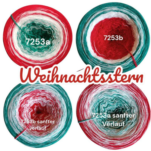 Advent & Weihnachten - Weihnachtsstern - 7253 - Bobbel mit Farbverlauf - 3, 4 oder 5 Fäden, auch als Pullover- oder Decken Set
