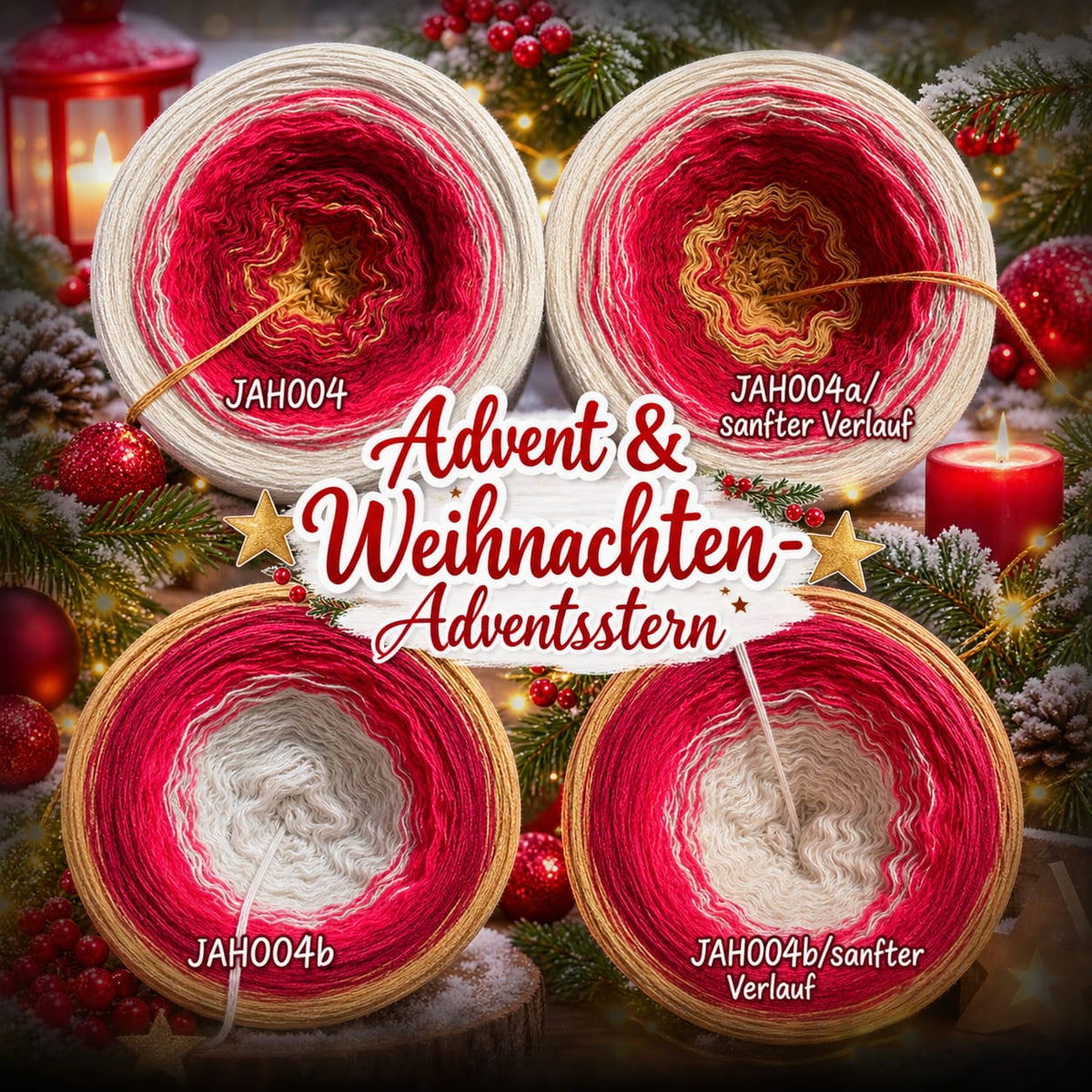 Advent & Weihnachten - Adventsstern - JAH004 - Bobbel mit Farbverlauf