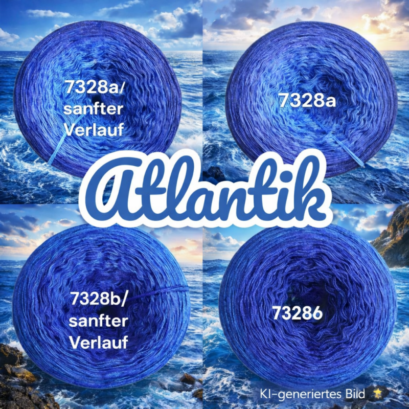Küste & Meer - Atlantik - 7328 - Bobbel mit Farbverlauf - 3, 4 oder 5 Fäden, auch als Pullover- oder Decken Set