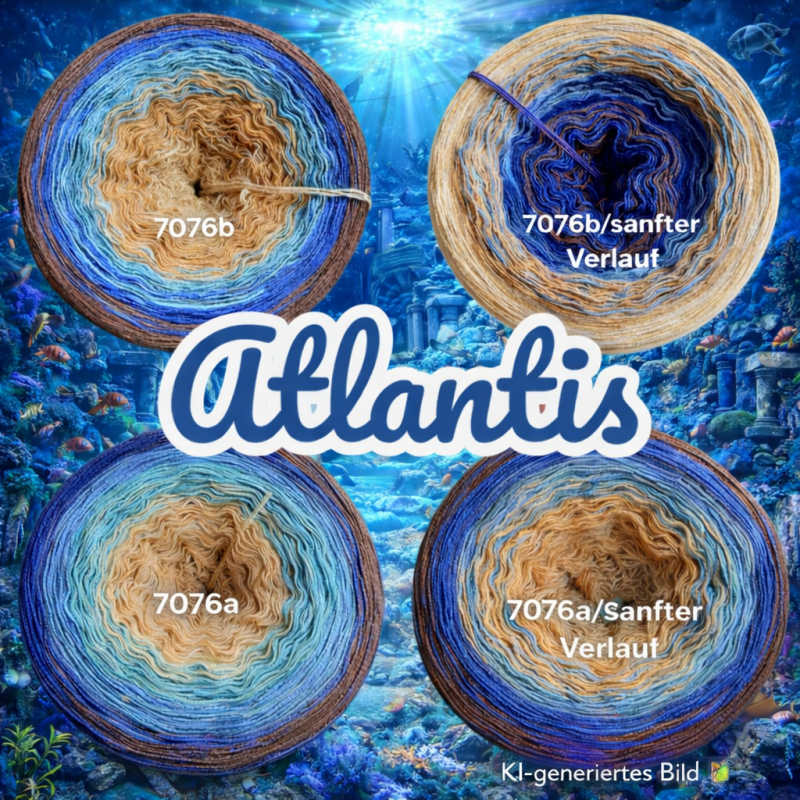 Meer / Ozean / Tiefsee - Atlantis - 7076 - Bobbel mit Farbverlauf - 3, 4 oder 5 Fäden, auch als Pullover- oder Decken Set