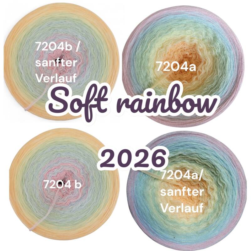 Regenbogenland - Soft rainbow 2026 - 7204 - Bobbel mit Farbverlauf - 3, 4 oder 5 Fäden, auch als Pullover- oder Decken Set