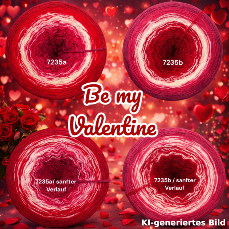 Born to Love - Be my Valentine - 7235 - Bobbel mit Farbverlauf - 3, 4 oder 5 Fäden, auch als Pullover- oder Decken Set