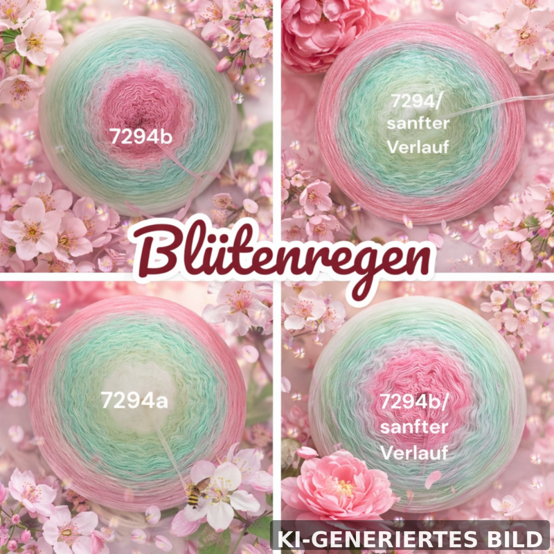 Blütenregen - 7294 - Bobbel mit Farbverlauf - 3, 4 oder 5 Fäden, auch als Pullover- oder Decken Set