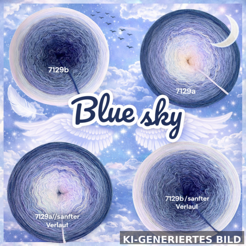 Himmel / Wolken - Blue Sky - 7129 - Bobbel mit Farbverlauf - 3, 4 oder 5 Fäden, auch als Pullover- oder Decken Set
