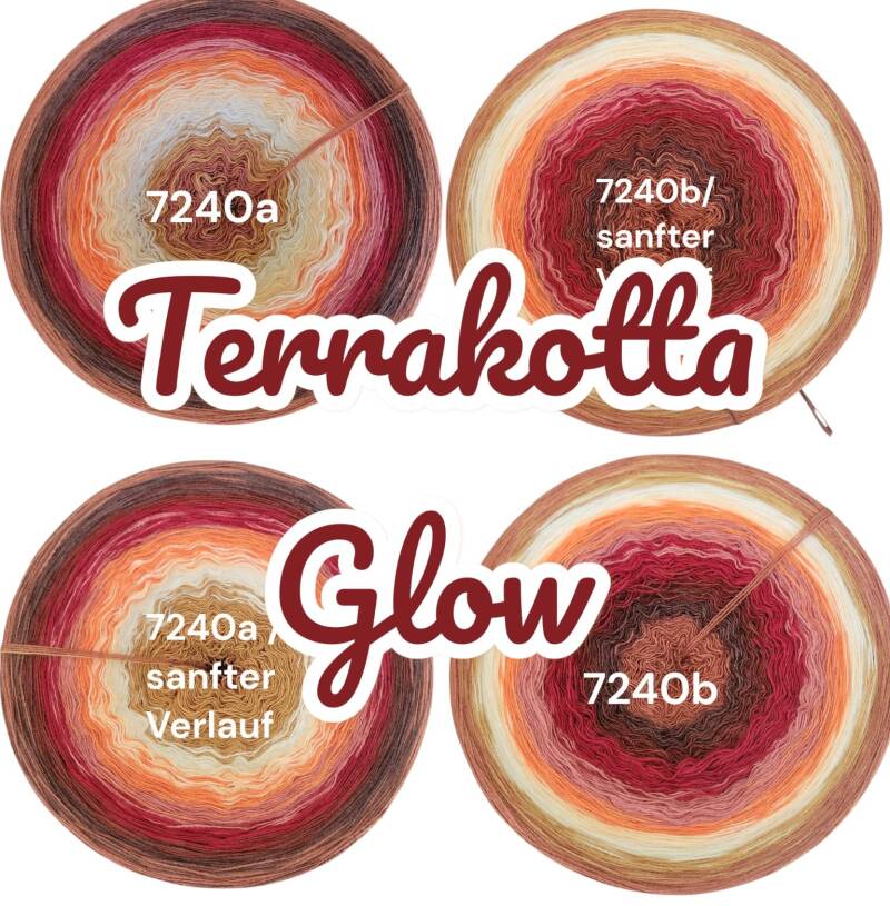 Kalahari - Terracotta Glow - 7240 - Bobbel mit Farbverlauf - 3, 4 oder 5 Fäden, auch als Pullover- oder Decken Set