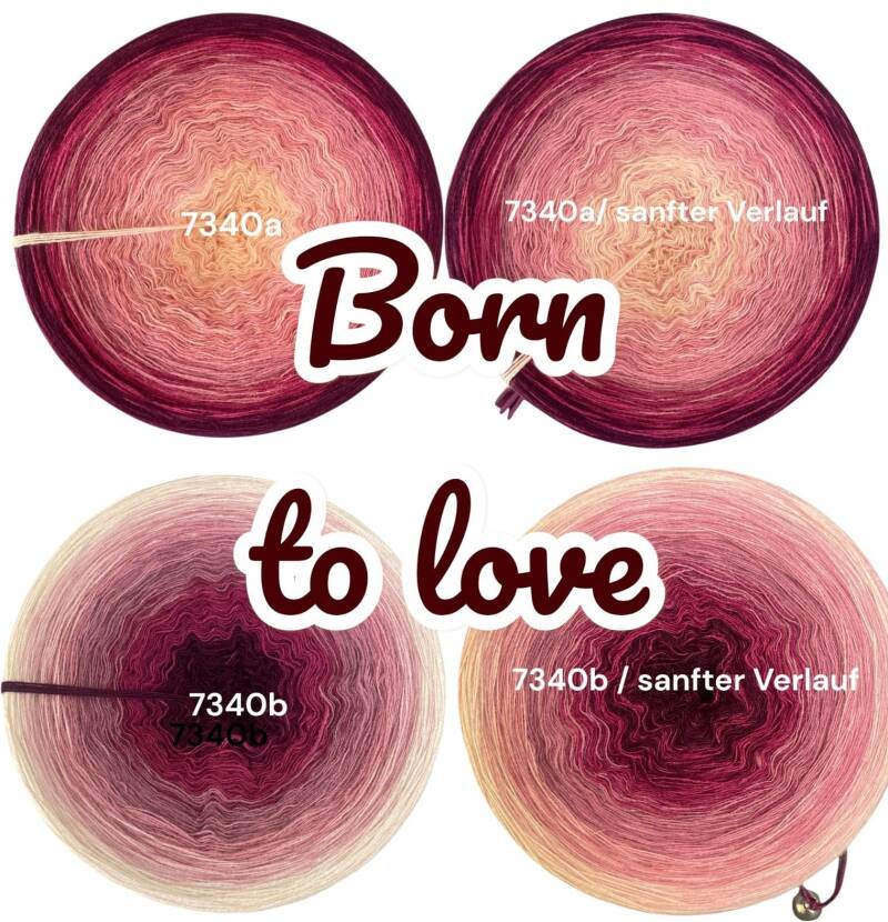 Born to Love - 7340 - Bobbel mit Farbverlauf - 3, 4 oder 5 Fäden, auch als Pullover- oder Decken Set