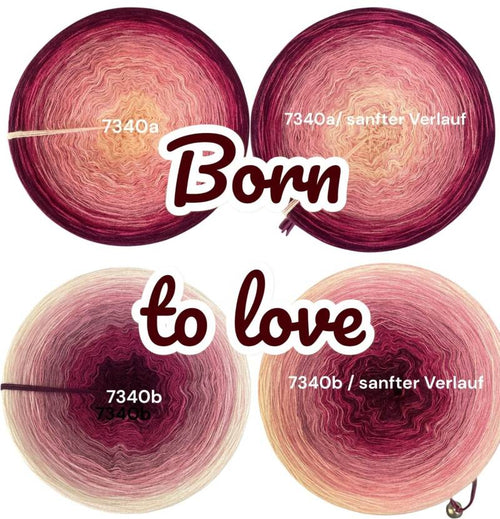 Born to Love - 7340 - Bobbel mit Farbverlauf - 3, 4 oder 5 Fäden, auch als Pullover- oder Decken Set