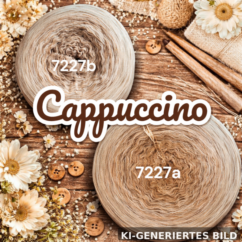 Schokolade / Kaffee / Süßes - Cappuccino - 7227 - Bobbel oder Pulloverset mit Farbverlauf - 4 Fäden