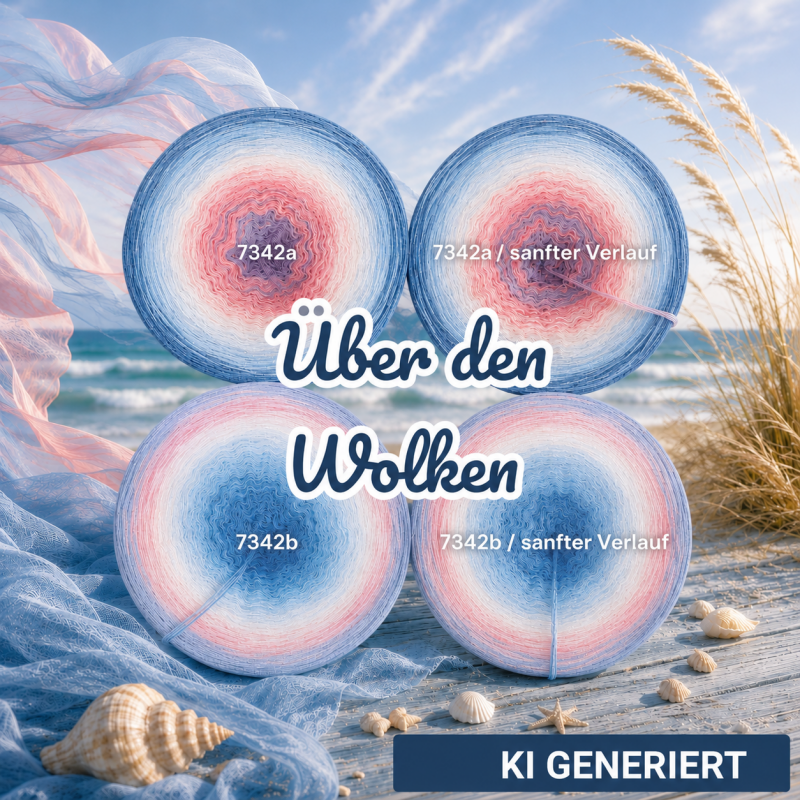 Über den Wolken - 7342 - Bobbel mit Farbverlauf - 3, 4 oder 5 Fäden, auch als Pullover- oder Decken Set
