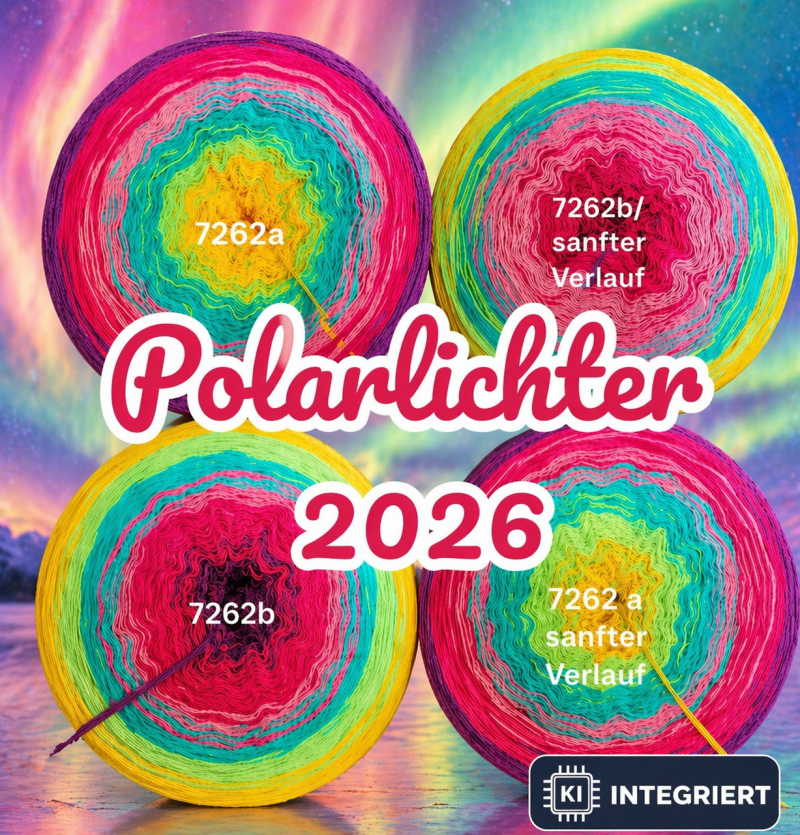 Polarlicht - Polarlichter 2026 - 7262 - Bobbel mit Farbverlauf - 3, 4 oder 5 Fäden, auch als Pullover- oder Decken Set
