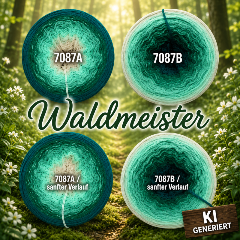 Wald / Natur - Waldmeister - 7087 - Bobbel mit Farbverlauf - 3, 4 oder 5 Fäden, auch als Pullover- oder Decken Set