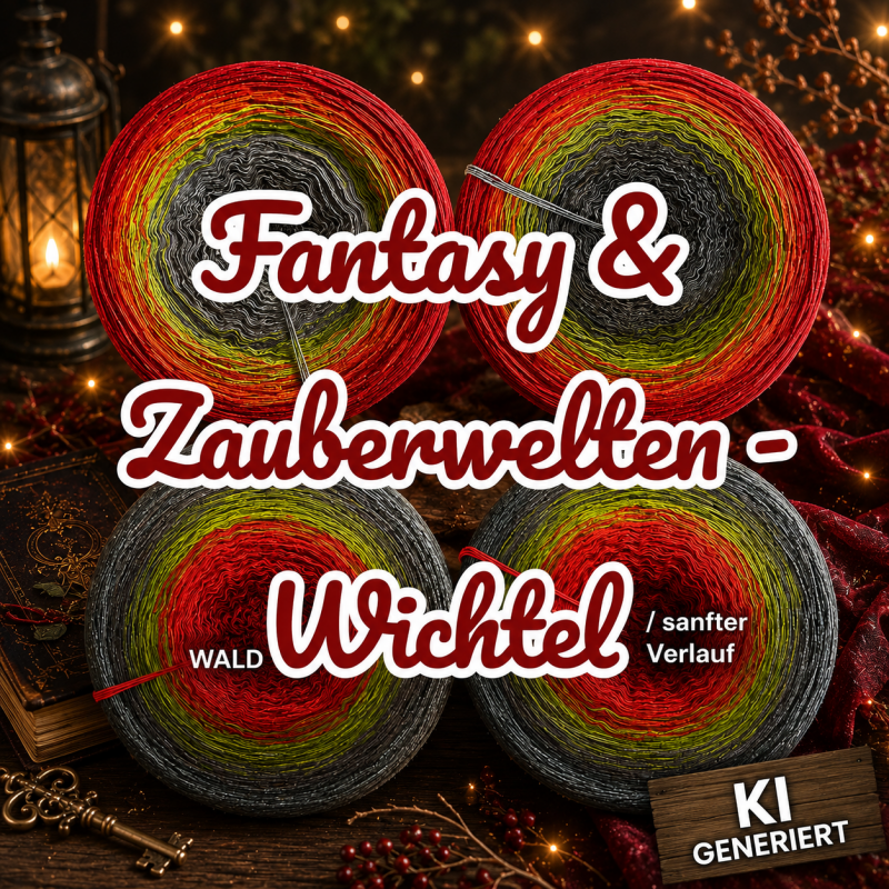 Fantasy & Zauberwelten - Wichtel - WAL001 - Bobbel mit Farbverlauf - 3, 4 oder 5 Fäden, auch als Pullover- oder Decken Set