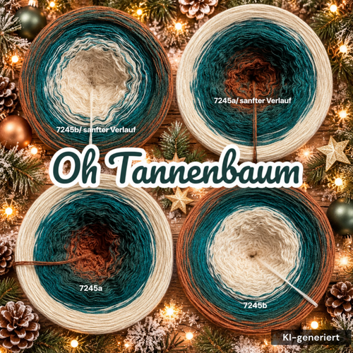Advent & Weihnachten - Oh Tannenbaum - 7245 - Bobbel mit Farbverlauf - 3, 4 oder 5 Fäden, auch als Pullover- oder Decken Set