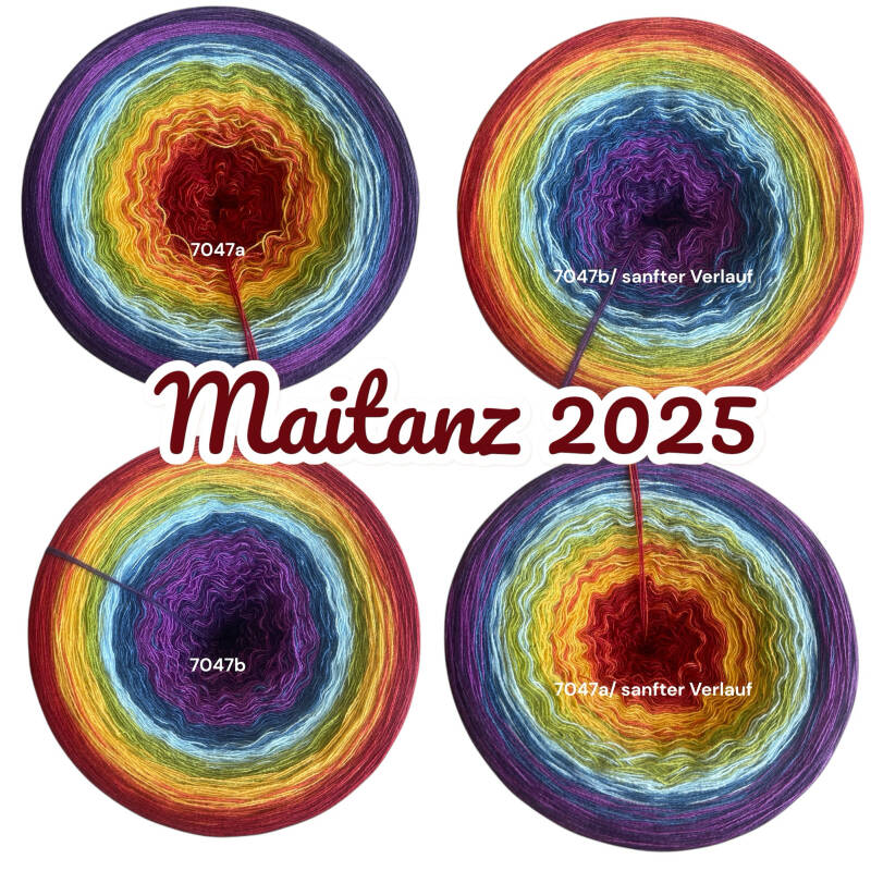 Frühlingserwachen - Maitanz 2025 - 7047 - Bobbel mit Farbverlauf - 3, 4 oder 5 Fäden, auch als Pullover- oder Decken Set