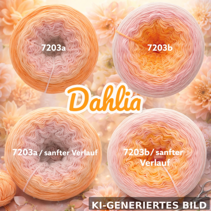 Blütenzauber - Dahlia 2026 - 7203 - Bobbel mit Farbverlauf - 3, 4 oder 5 Fäden, auch als Pullover- oder Decken Set