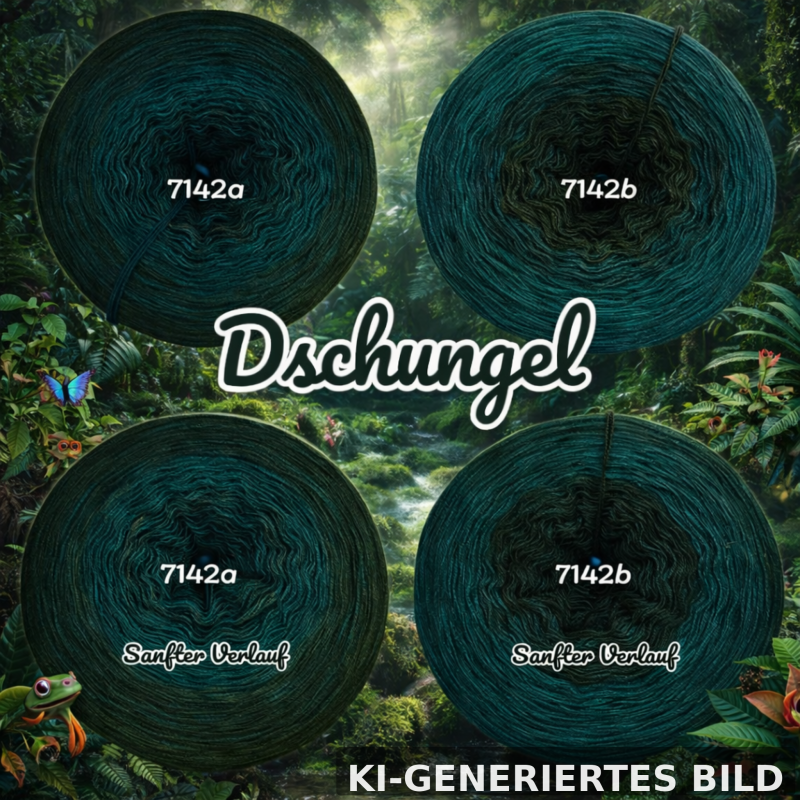 Wald / Natur - Dschungel - 7142 - Bobbel mit Farbverlauf - 3, 4 oder 5 Fäden, auch als Pullover- oder Decken Set