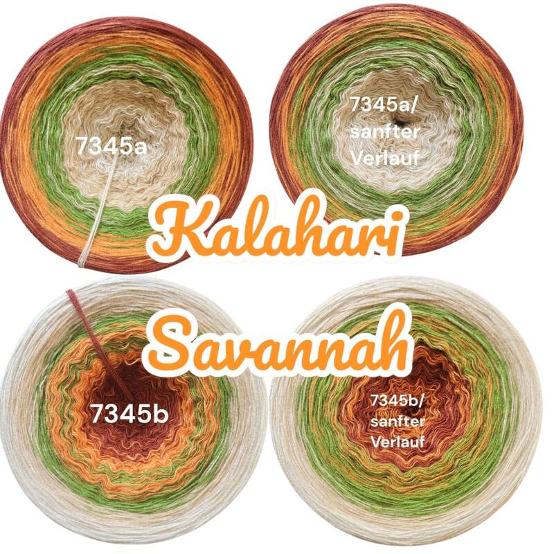 Kalahari - Savannah - 7345 - Bobbel mit Farbverlauf - 3, 4 oder 5 Fäden, auch als Pullover- oder Decken Set