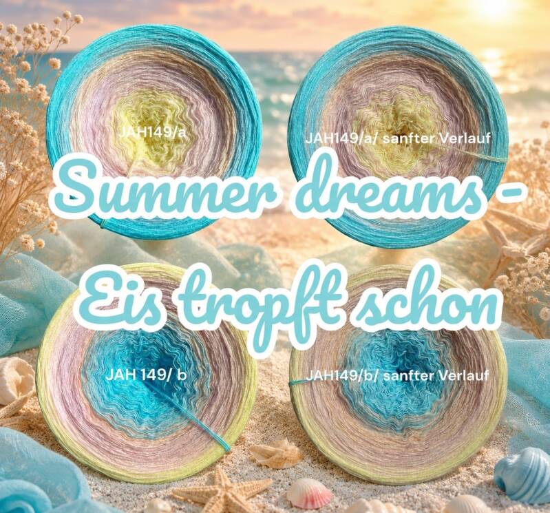Summer dreams - JAH149 - Bobbel mit Farbverlauf - 3, 4 oder 5 Fäden, auch als Pullover- oder Decken Set