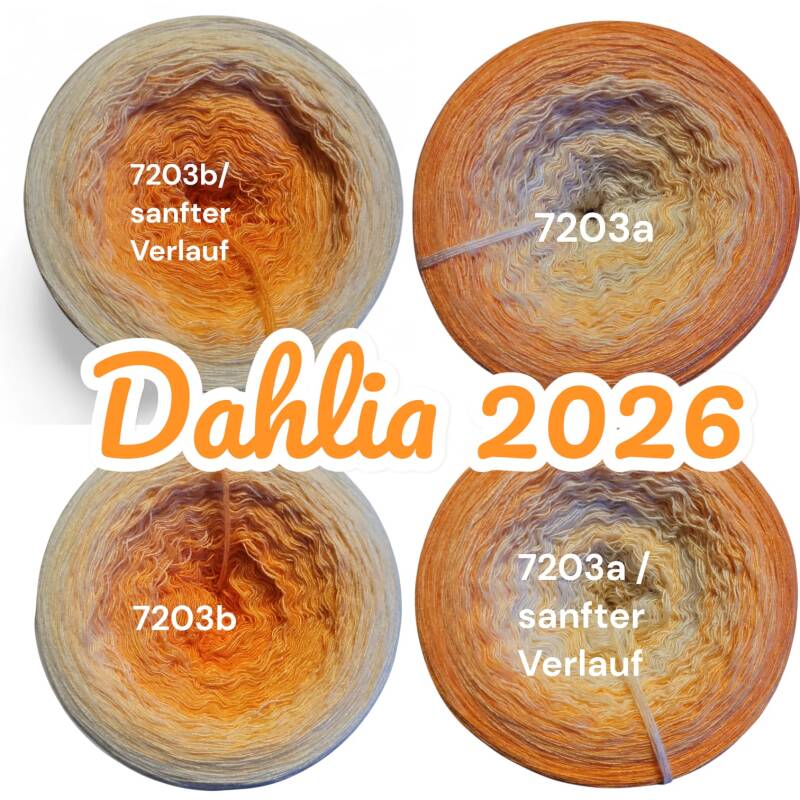 Blütenzauber - Dahlia 2026 - 7203 - Bobbel mit Farbverlauf - 3, 4 oder 5 Fäden, auch als Pullover- oder Decken Set