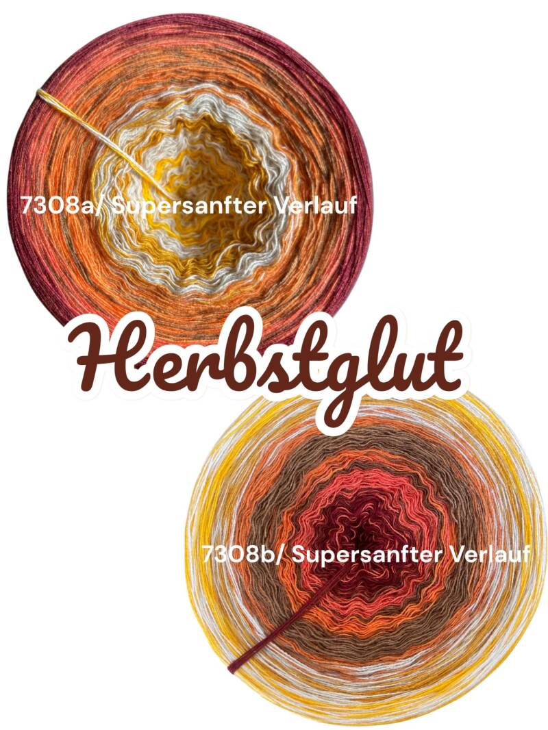 Herbstfarben - Herbstglut - 7308 - Bobbel mit Farbverlauf - 3, 4 oder 5 Fäden, auch als Pullover- oder Decken Set - Nur im Supersanften Verlauf