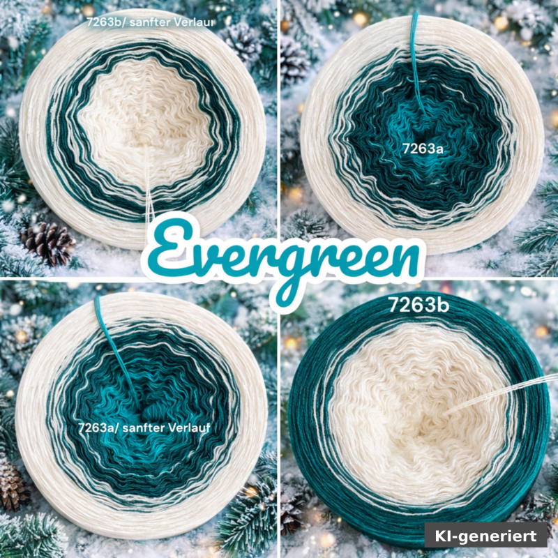 Wald / Natur - Evergreen - 7263 - Bobbel mit Farbverlauf - 3, 4 oder 5 Fäden, auch als Pullover- oder Decken Set