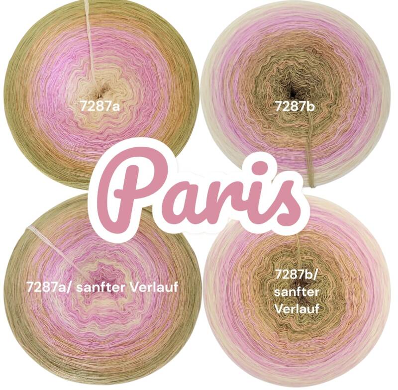 French Kiss - Paris - 7287 - Bobbel mit Farbverlauf - 3, 4 oder 5 Fäden, auch als Pullover- oder Decken Set