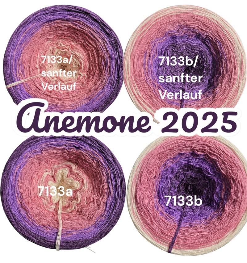 Blütenzauber - Anemone 2025 - 7133 - Bobbel mit Farbverlauf - 3, 4 oder 5 Fäden, auch als Pullover- oder Decken Set