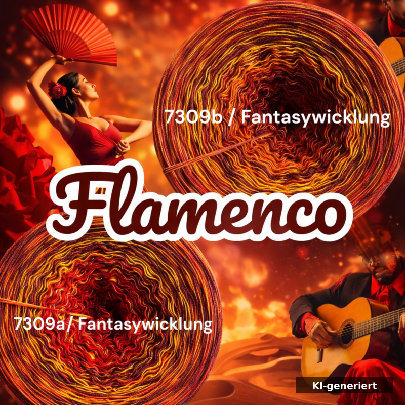 Flamenco - 7309 - Bobbel oder Pulloverset mit Farbverlauf - 4 Fäden
