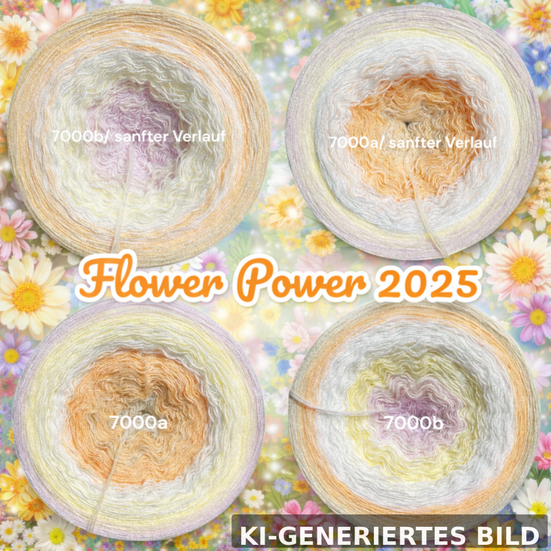 Blütenzauber - Flower Power 2025 - 7000 - Bobbel mit Farbverlauf - 3, 4 oder 5 Fäden, auch als Pullover- oder Decken Set