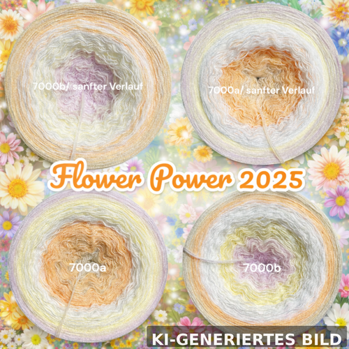 Blütenzauber - Flower Power 2025 - 7000 - Bobbel mit Farbverlauf - 3, 4 oder 5 Fäden, auch als Pullover- oder Decken Set