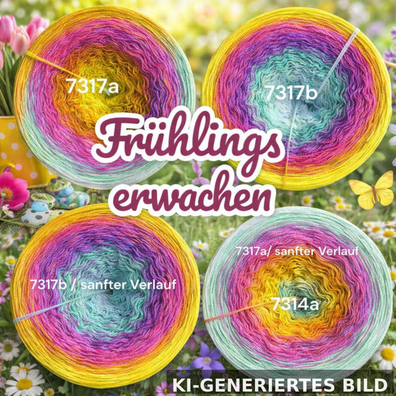 Frühlingserwachen - 7317 - Bobbel mit Farbverlauf - 3, 4 oder 5 Fäden, auch als Pullover- oder Decken Set