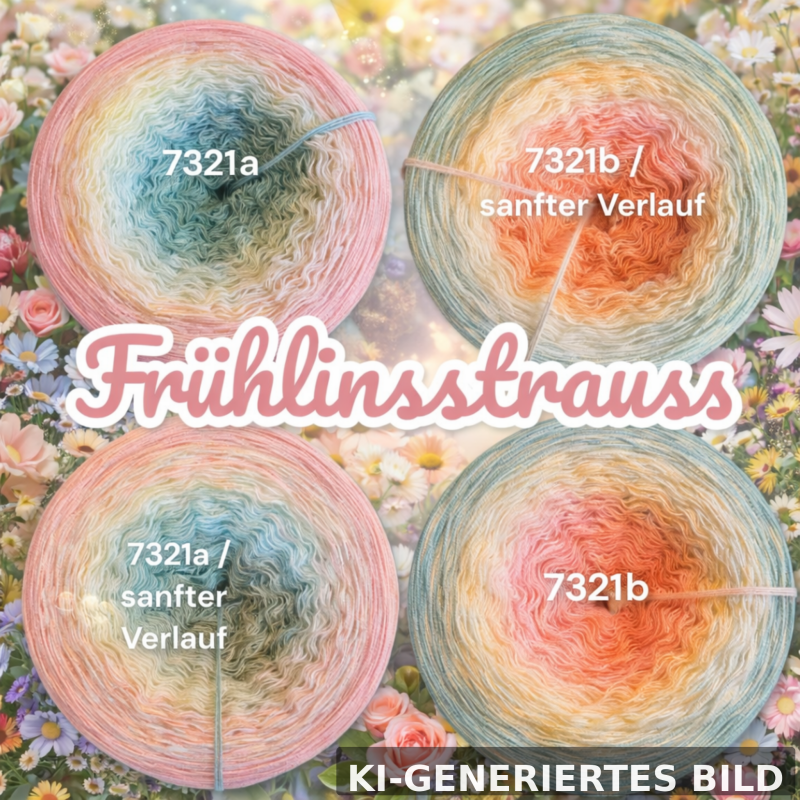 Frühlingsstrauss - 7321 - Bobbel mit Farbverlauf - 3, 4 oder 5 Fäden, auch als Pullover- oder Decken Set