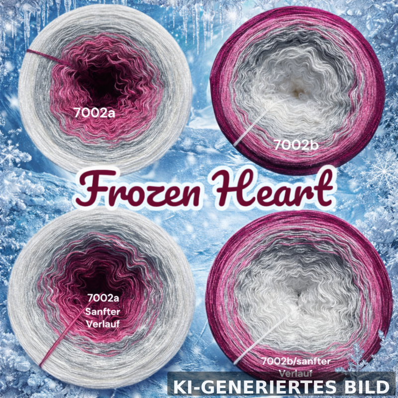 Winter / Eis / Schnee - Frozen Heart - 7002 - Bobbel mit Farbverlauf - 3, 4 oder 5 Fäden, auch als Pullover- oder Decken Set