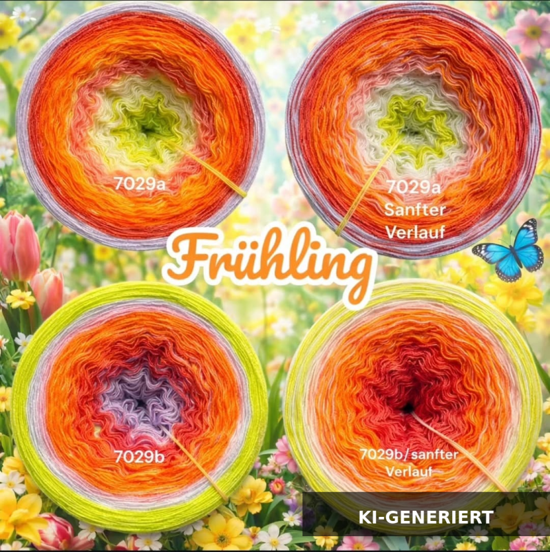 Frühlingserwachen - Frühling - 7029 - Bobbel mit Farbverlauf - 3, 4 oder 5 Fäden, auch als Pullover- oder Decken Set
