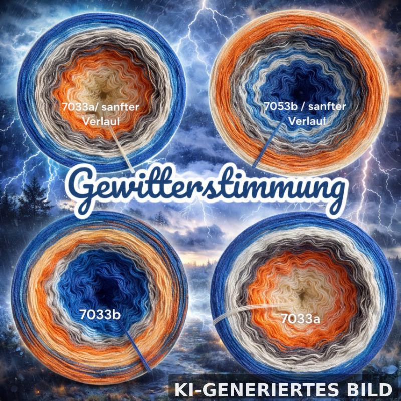 Schmuddelwetter - Gewitterstimmung - 7033 - Bobbel mit Farbverlauf - 3, 4 oder 5 Fäden, auch als Pullover- oder Decken Set