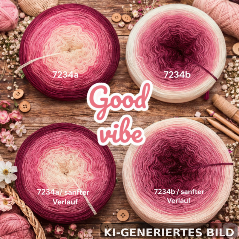 Kann Spuren von Glück erhalten - Good vibe - 7234 - Bobbel mit Farbverlauf - 3, 4 oder 5 Fäden, auch als Pullover- oder Decken Set