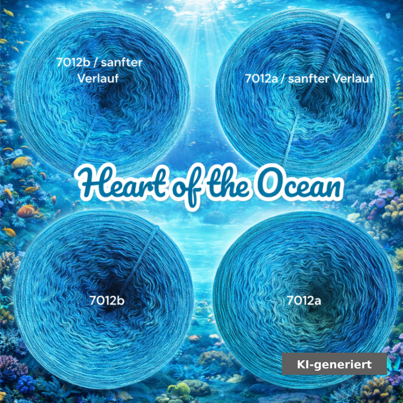 Meer / Ozean / Tiefsee - Heart of the Ocean - 7012 - Bobbel mit Farbverlauf - 3, 4 oder 5 Fäden, auch als Pullover- oder Decken Set