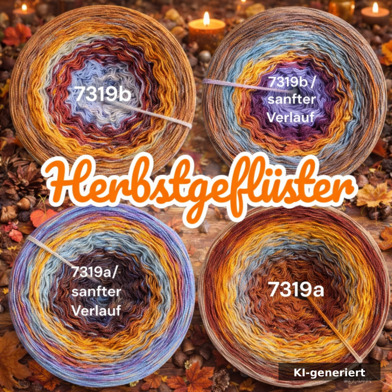 Herbstgeflüster - 7319 - Bobbel mit Farbverlauf - 3, 4 oder 5 Fäden, auch als Pullover- oder Decken Set